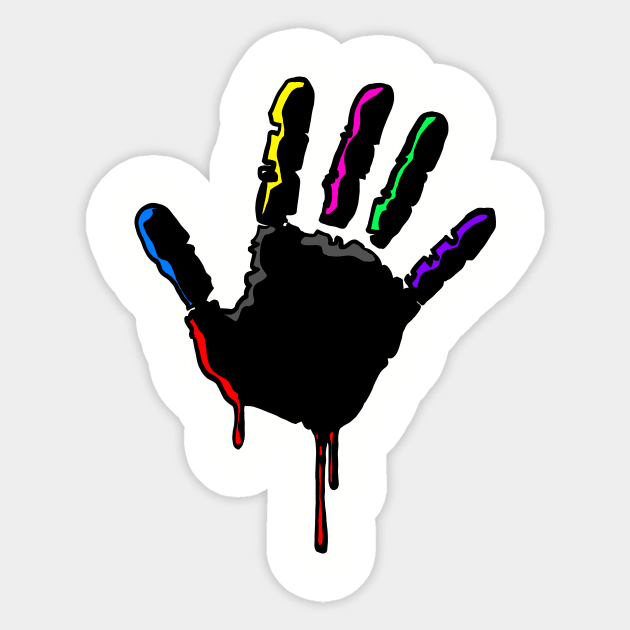 Handprint Sticker by OkayPlatypus